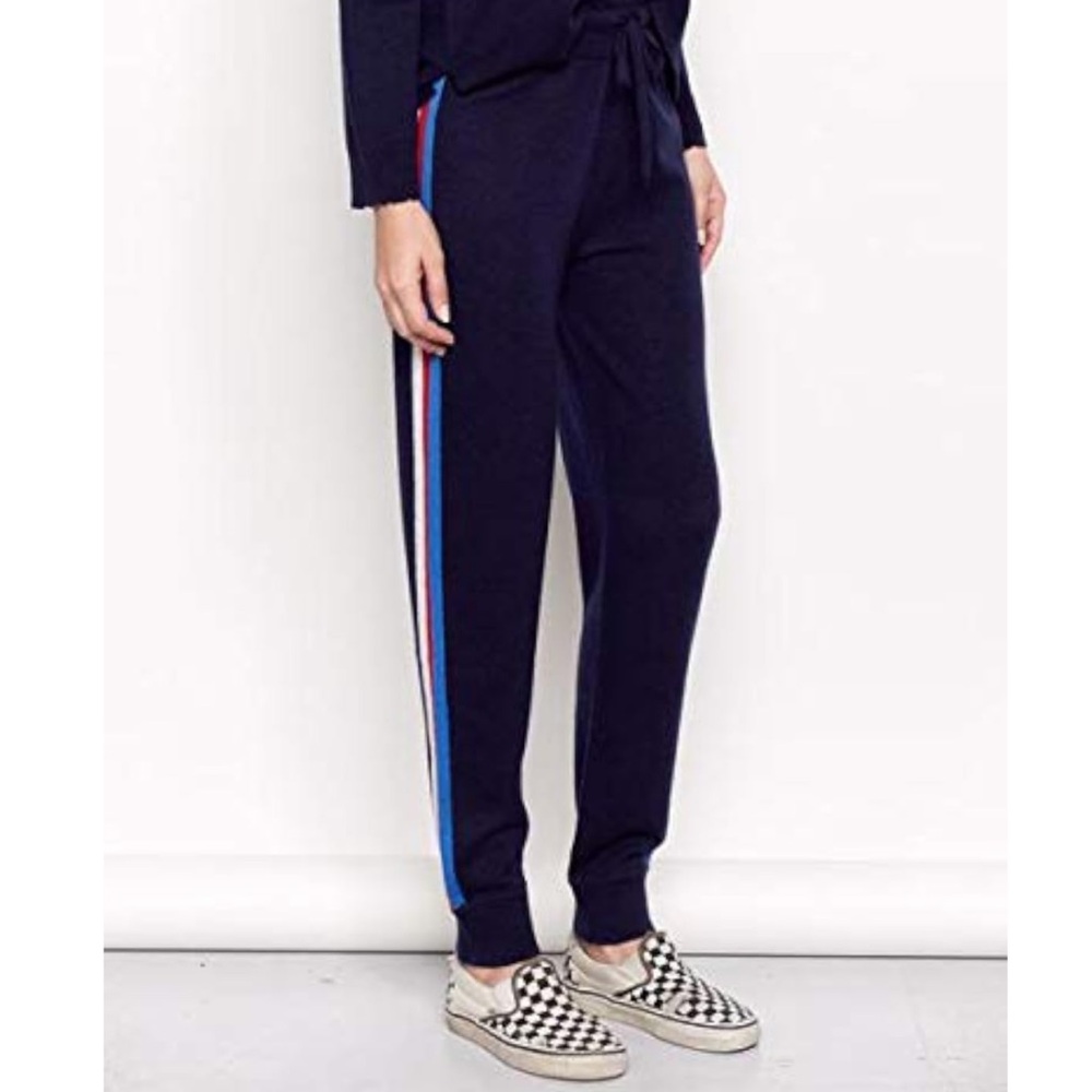 Sundry Cashmere Blend Joggers Sweatpants tRainbow Navy Size 1 -Small - Picture 13 of 13